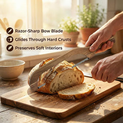 Acacia wood crumb tray cutting board from bread slicer set