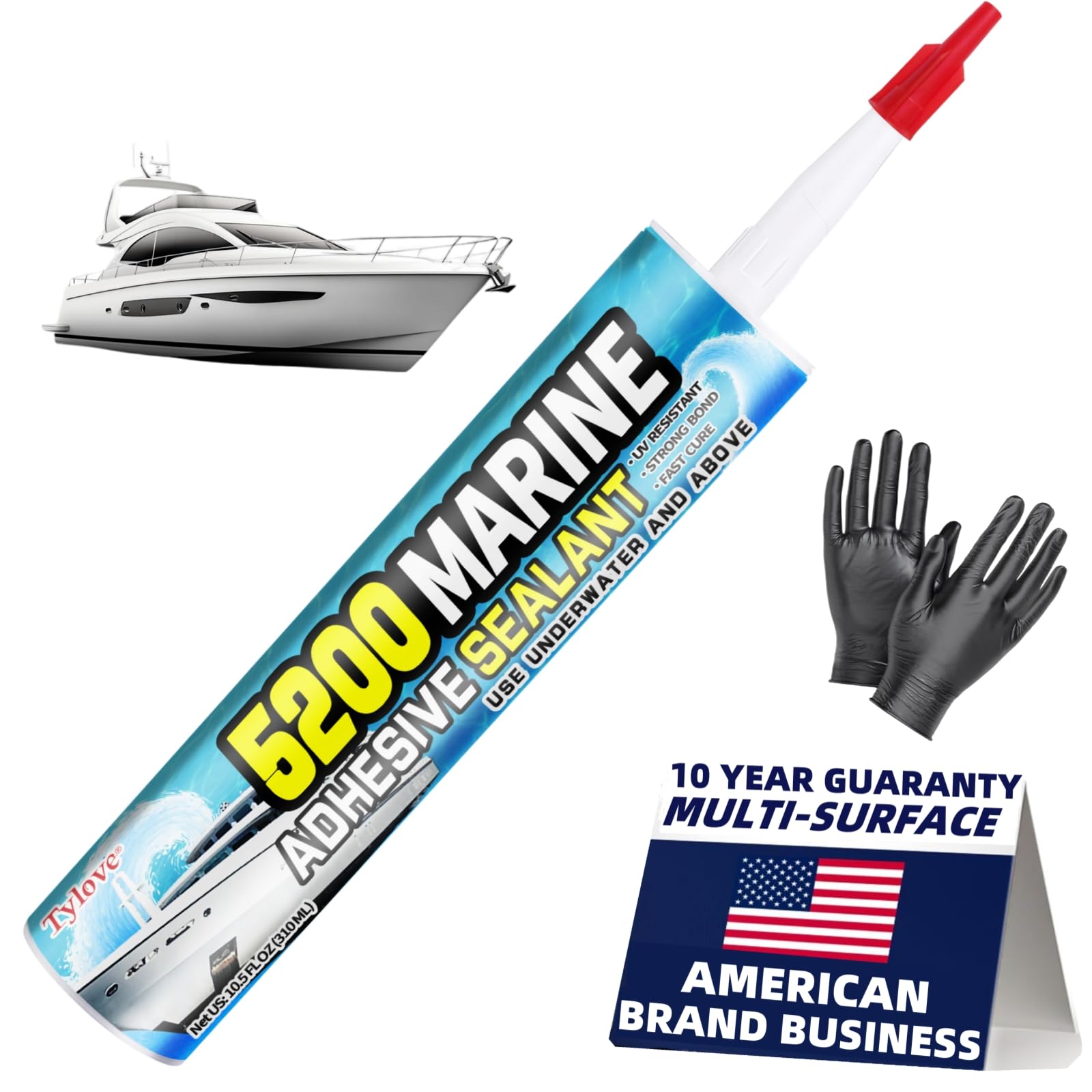 Crystal Clear 5200 Marine Sealant Clear tube label