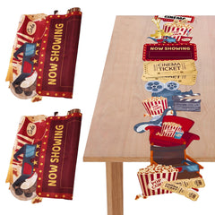 CrystalSylara two piece movie night table runner 13x72 gold color
