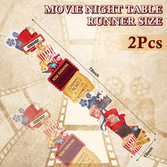 CrystalSylara two piece movie night table runner 13x72 red color