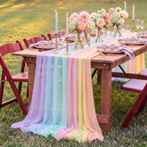 CrystalSylara six pastel chiffon table runners 30 x 300 cm