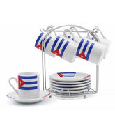 Cuban flag design on espresso cups