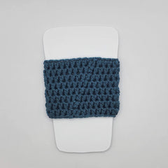 Cup Cozy Sleeve with Button hand crocheted in smoke-free environment