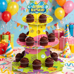 Dessert tower with anti-slip base on counter