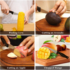 Concave blade paring knife used on fruits and vegetables