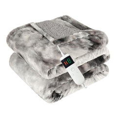 Cushious electric heated blanket throw front view on neutral decor