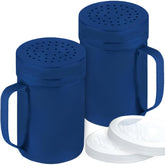 CUSINIUM 6oz navy blue stainless steel dredge shaker set front view