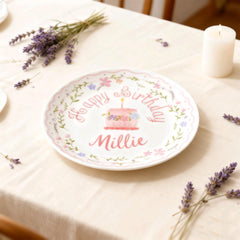 Customizable birthday plate ceramic decor with name
