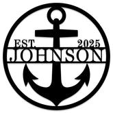 Custom anchor name sign product image for wall decor