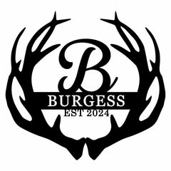 Custom Antler Signs with deer buck antler design for outdoor display