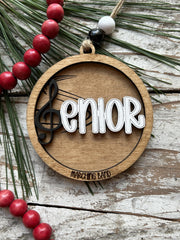 Custom band graduation gift two layer wood ornament