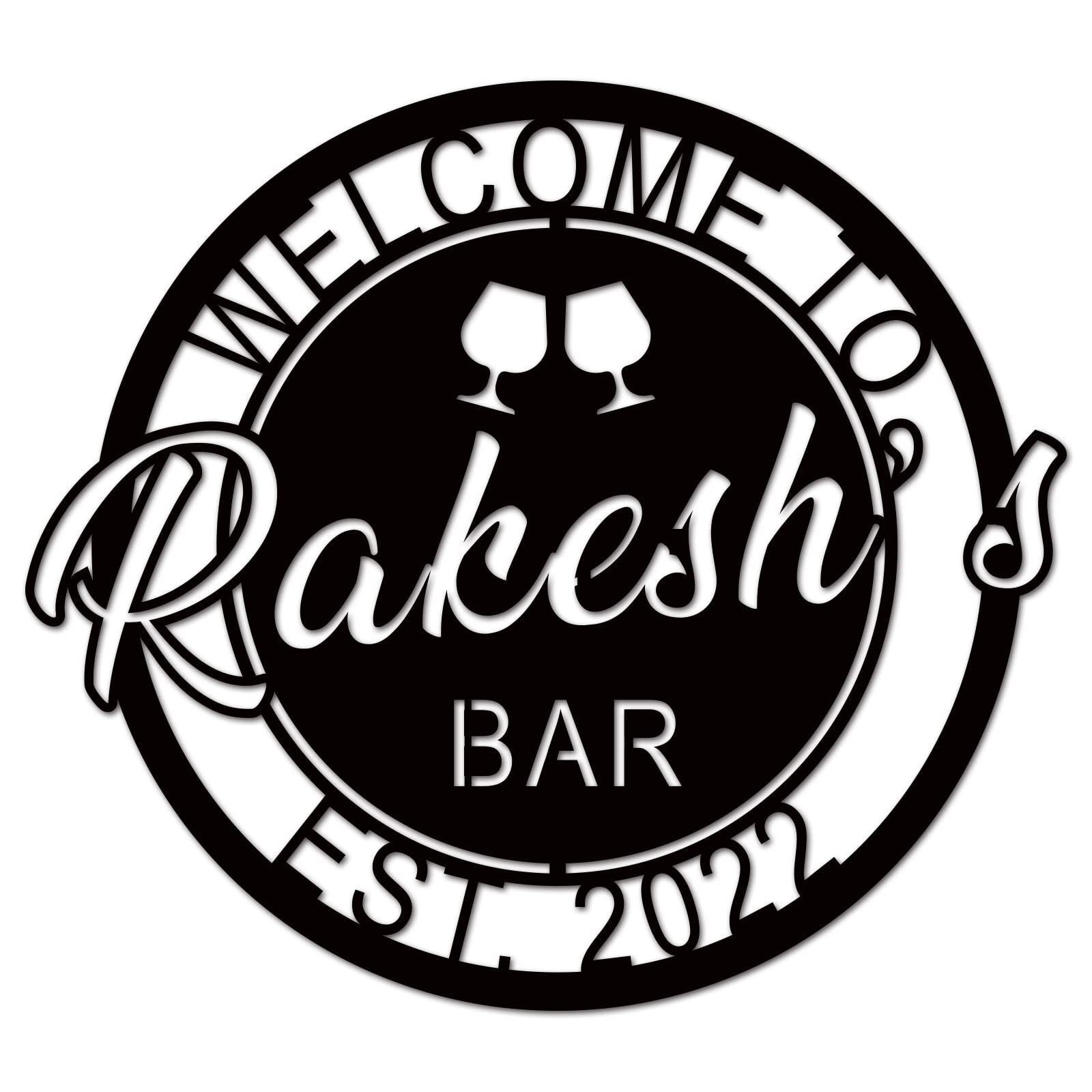 Custom Bar Signs home bar sign front view
