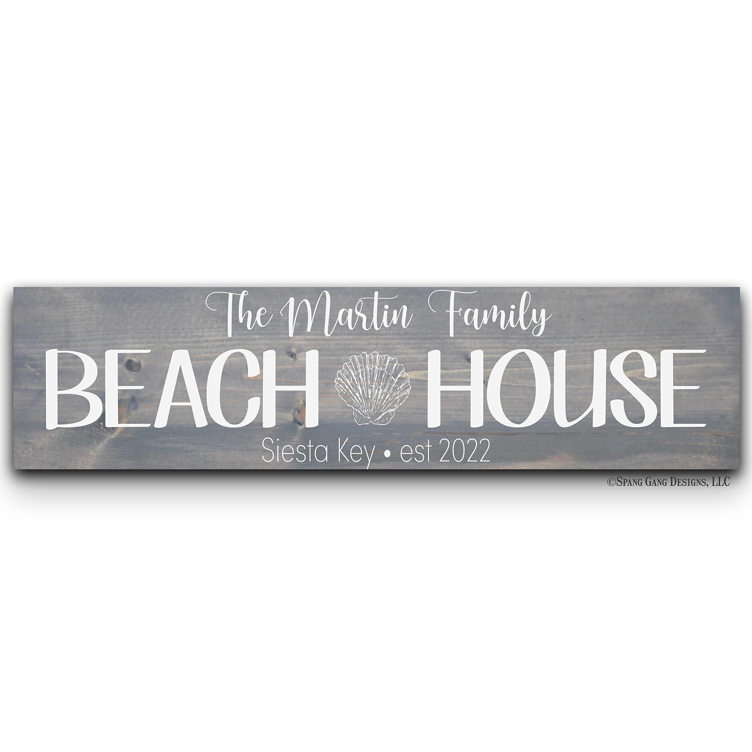 Custom Beach House Sign wood sign with personalized info