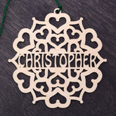 Custom Christmas Tree Ornament birch plywood snowflake design