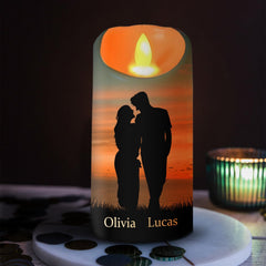 Custom couple name LED candle gift