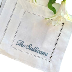 Custom Embroidered Linen Cocktail Napkins product image