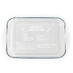 Custom Engraved Glass Casserole Baking Dish front view