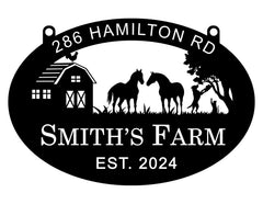 Custom Farmhouse Metal Sign personalized farm name
