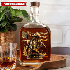 Durable glass whiskey bottle for firefighter gifts