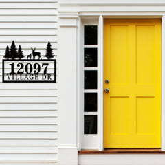 Personalized metal address plaque for exterior decor