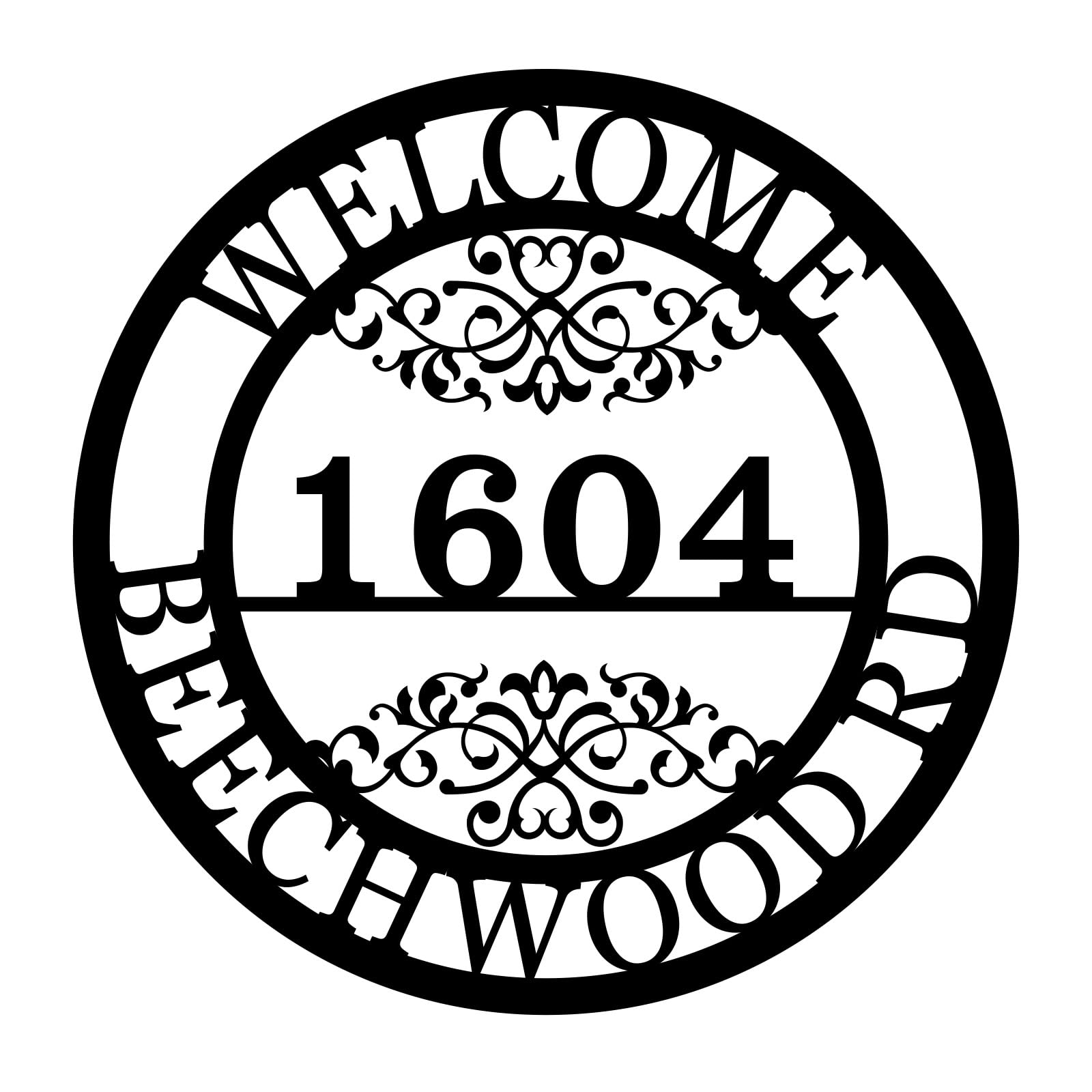 Custom house numbers address sign in metal plaque for outdoor use