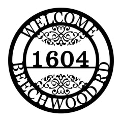 Custom house numbers address sign in metal plaque for outdoor use