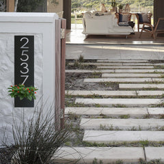 Spray coated surface weather resistant address sign planter