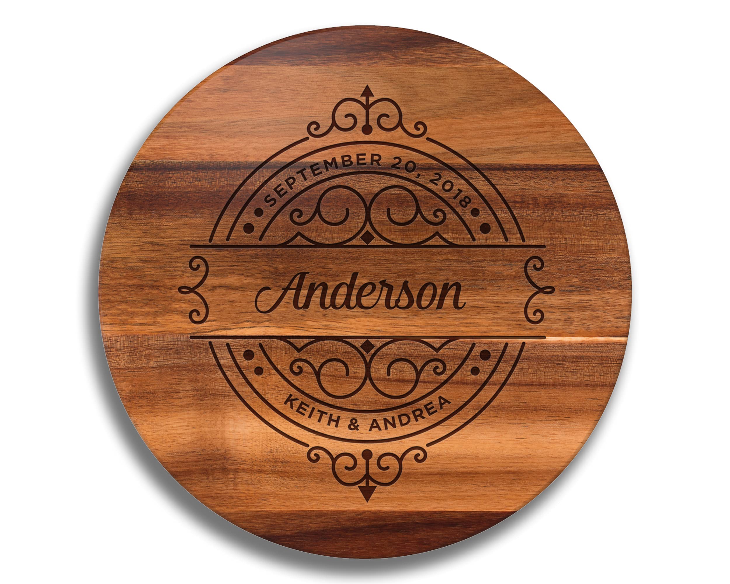Custom Lazy Susan 18 inch diameter solid Acacia wood turntable