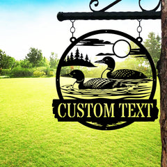 Custom loon duck metal sign for door plaque