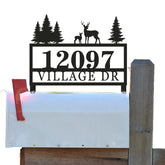 Custom mailbox topper address plaque mounted on exterior wall