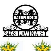 Custom Metal Address Plaque for Outside front exterior view