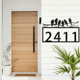 Custom Metal House Number Sign stainless steel with satin black finish