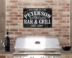 Custom Last Name and Established Date sign metal outdoor
