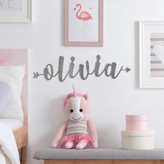 Calligraphy Arrow Name Sign 24 inch metal wall decor