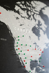 Custom modern map print WPM01 framed