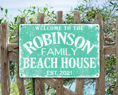 Custom name and established date on aluminum sign