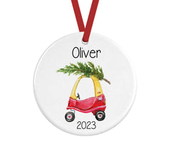 Custom name ornament year 2025 Cozy Coupe Car