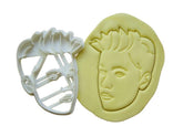 Custom Personalized Portrait Face Cookie Cutter in sky blue plastic
