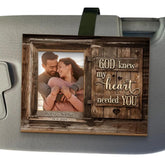 Custom Photo God Knew My Heart Needed You Couple Visor Clip with photo insert