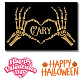 Custom Skeleton Hands Valentines Day Decorations wooden sign by True Stock Studios