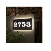 Custom Solar Backlit House Number Sign stainless steel outdoor address plaque