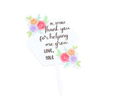 Custom Teacher Plant Stake Gift with teacher name personalization