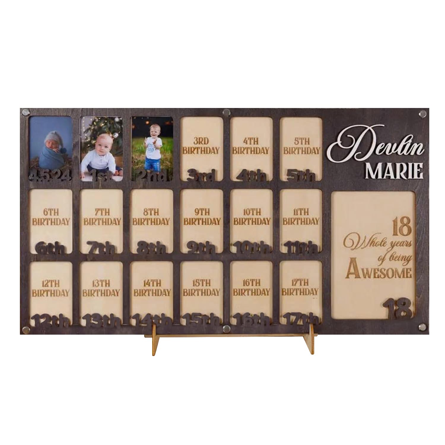 Custom Wooden Multi Picture Frame front view
