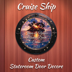 Tropical island paradise scene printed with UV inks