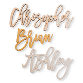 Customized Acrylic Name Tags Place Setting on wood base