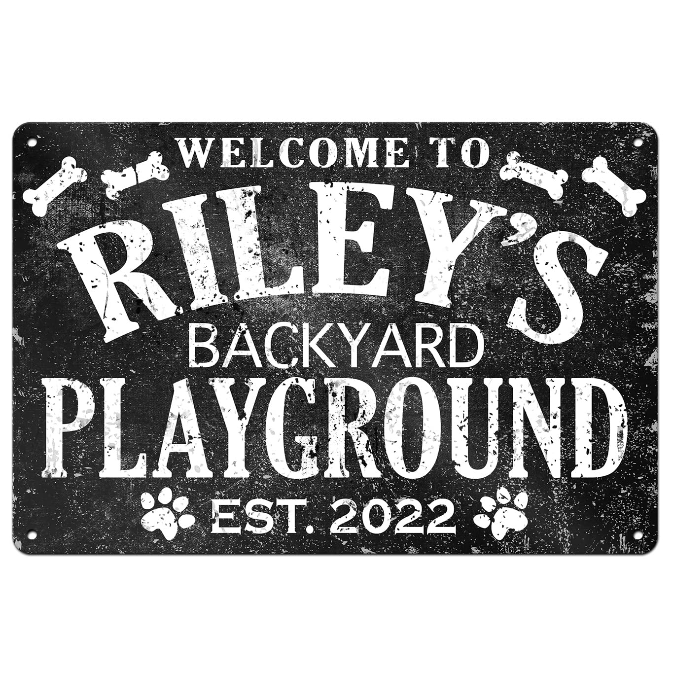 Customized Dog Name Backyard Playground Sign 9x12 with side mounting holes