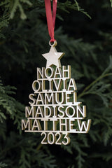 Customized Family Tree Ornament with up to 7 names on wood