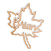 Customized leaf name tag for Thanksgiving made from baltic birchwood