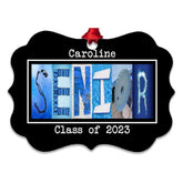 Customized Senior Swimming Ornament metal keepsake 3x4 size