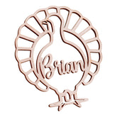 Customized turkey name tags for thanksgiving in baltic birchwood